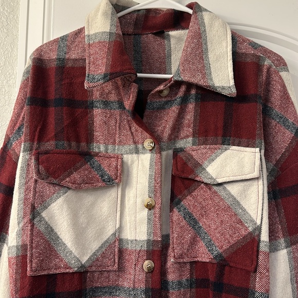 Women’s Maroon Shacket - Picture 2 of 4